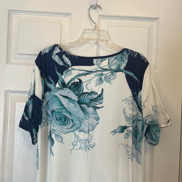 Women's Plus Size Elegant Floral Print Color Block Long Maxi Dress 16W & 20W - Picture 10 of 11